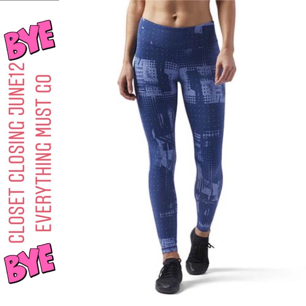 REEBOK BLUE PRINTED TIGHTS sizeS